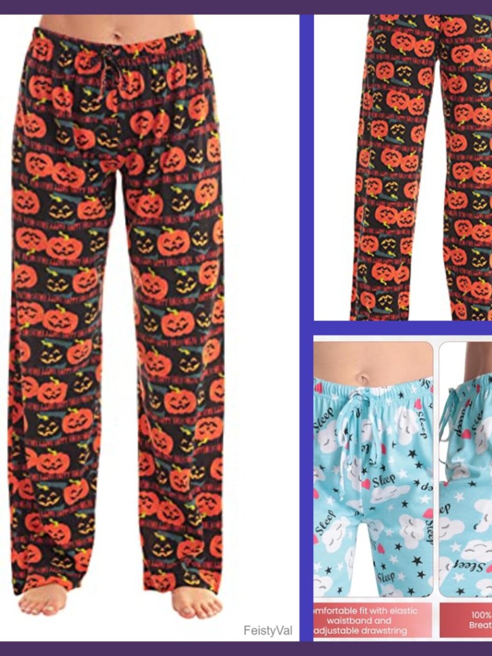 Women's 100% Cotton Sleep Pajama Pants Drawstring Elastic Waist